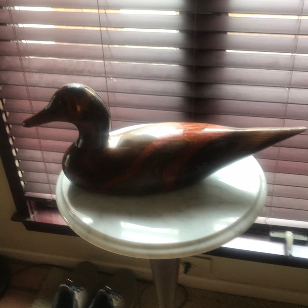 Hand carved wooden duck decoy